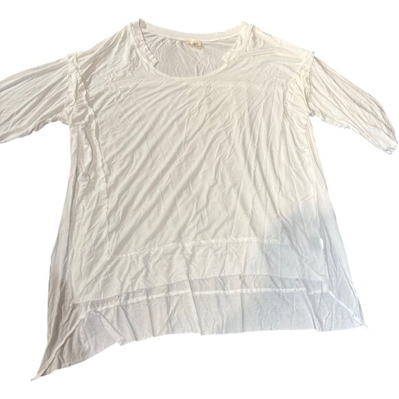 POL women's white oversized open sides 3/4 sleeve tunic sz M fits up to XL NWOT - Picture 5 of 10